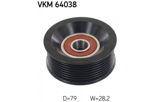 Deflection/Guide Pulley, v-ribbed belt VKM 64038 SKF