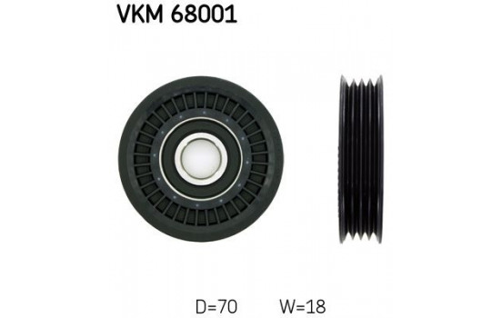 Deflection/Guide Pulley, v-ribbed belt VKM 68001 SKF