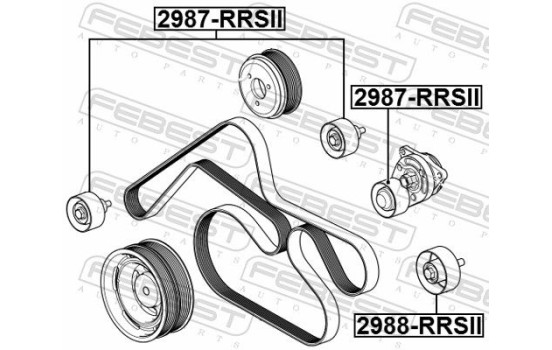 Deflection/Guide Pulley, v-ribbed belt, Image 2