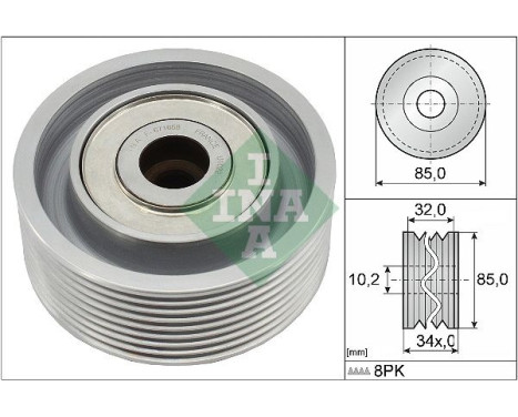 Guide roller/deflection roller, Poly V-belt 532 0919 10 Ina