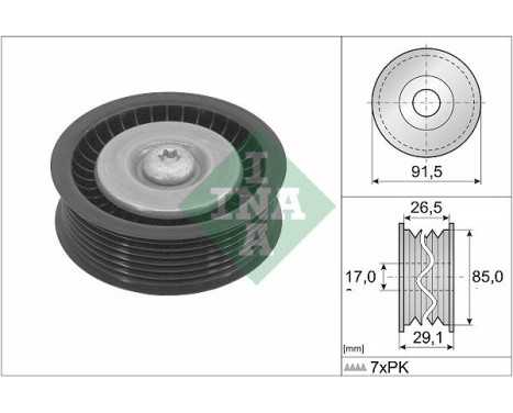 Guide roller/deflection roller, Poly V-belt 532 1181 10 Ina