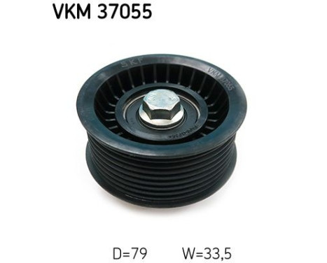 Guide roller/deflection roller, Poly V-belt VKM 37055 SKF