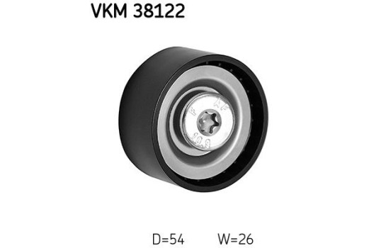 Guide roller/deflection roller, Poly V-belt VKM 38122 SKF