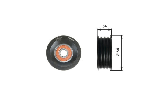 Guide roller/deflection roller, V-ribbed belt T36425 Gates