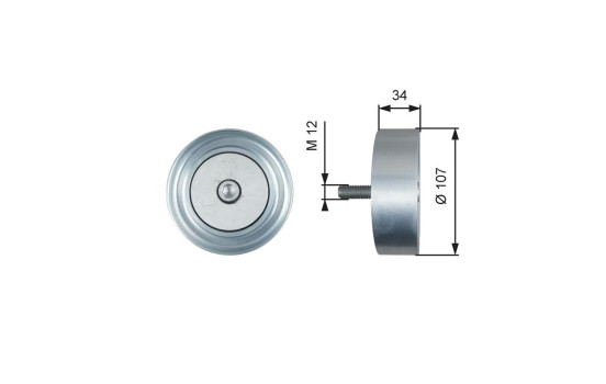 Guide roller/reversing roller, Poly V-belt T36515 Gates