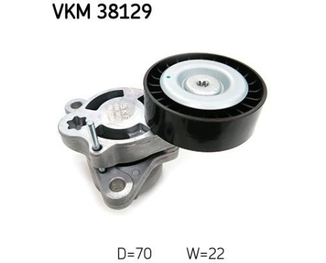 Tensioner pulley, Poly V-belt VKM 38129 SKF