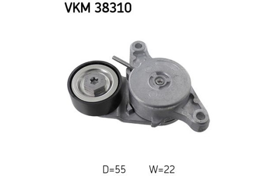 Tensioner pulley, Poly V-belt VKM 38310 SKF