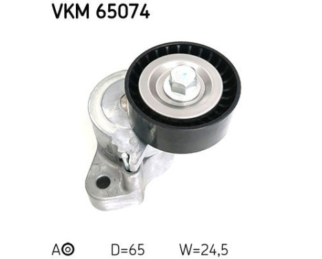 Tensioner pulley, Poly V-belt VKM 65074 SKF