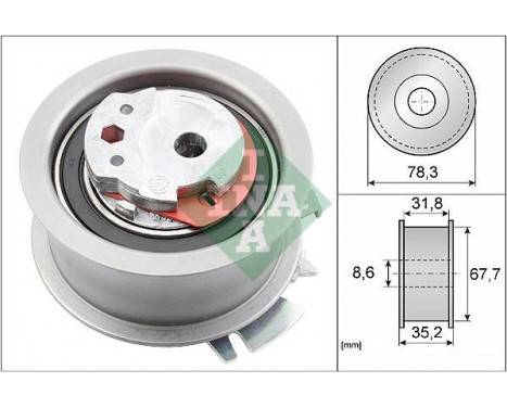 Tensioner Pulley, timing belt 531062830 Ina