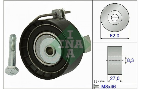 Tensioner Pulley, timing belt 531081310 Ina