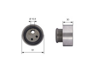 Tensioner Pulley, timing belt PowerGrip® T41118 Gates