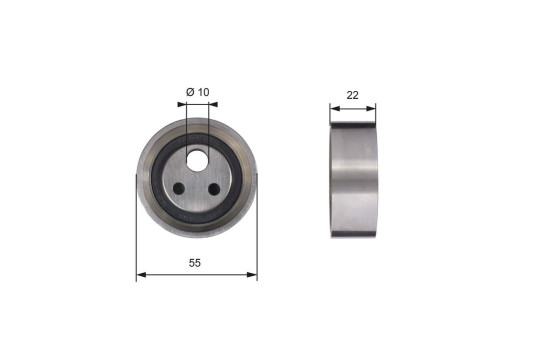 Tensioner Pulley, timing belt PowerGrip® T41155 Gates