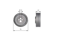 Tensioner Pulley, timing belt PowerGrip® T41216 Gates