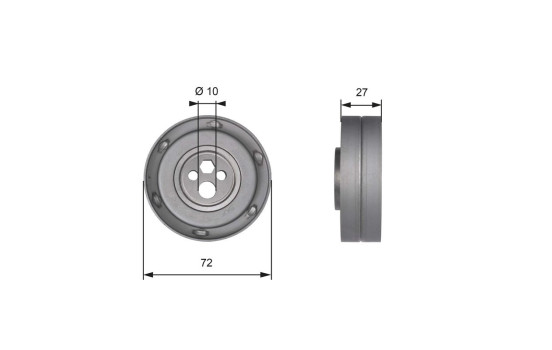 Tensioner Pulley, timing belt PowerGrip® T41216 Gates