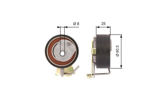 Tensioner Pulley, timing belt PowerGrip® T43023 Gates