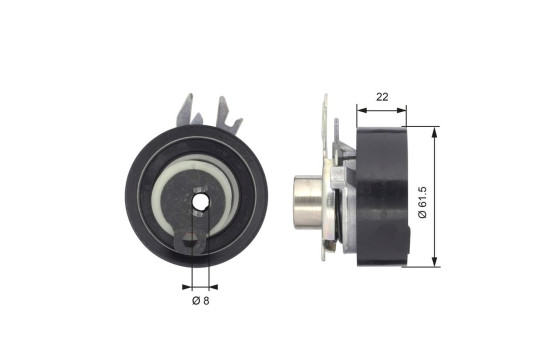 Tensioner Pulley, timing belt PowerGrip® T43046 Gates