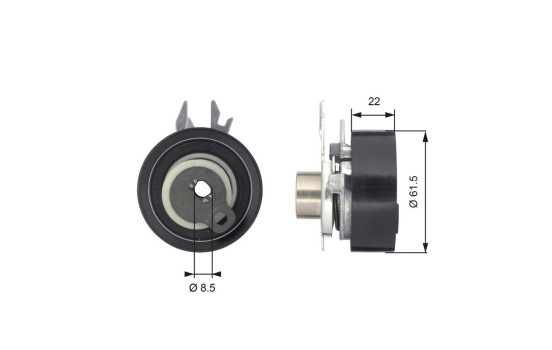 Tensioner Pulley, timing belt PowerGrip® T43061 Gates