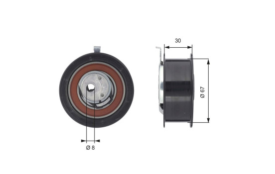 Tensioner Pulley, timing belt PowerGrip® T43069 Gates