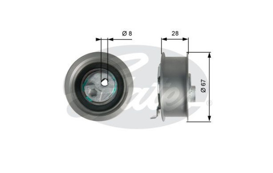 Tensioner Pulley, timing belt PowerGrip® T43237 Gates