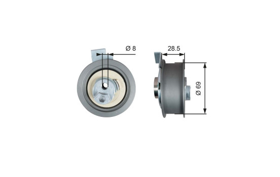 Tensioner Pulley, timing belt PowerGrip® T43242 Gates