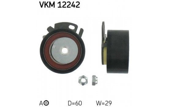 Tensioner Pulley, timing belt VKM 12242 SKF