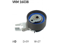 Tensioner Pulley, timing belt VKM 16038 SKF