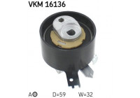 Tensioner Pulley, timing belt VKM 16136 SKF