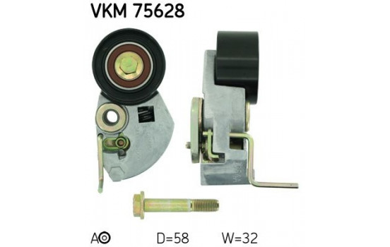 Tensioner Pulley, timing belt VKM 75628 SKF
