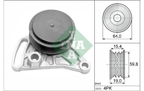 Tensioner Pulley, v-ribbed belt 531030910 Ina