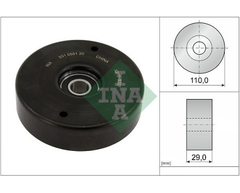 Tensioner Pulley, v-ribbed belt 531055120 Ina