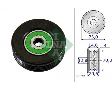 Tensioner Pulley, v-ribbed belt 531085210 Ina