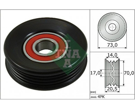 Tensioner Pulley, v-ribbed belt 531085310 Ina
