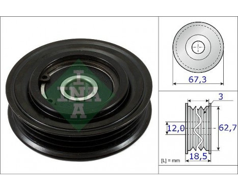 Tensioner Pulley, v-ribbed belt 531086110 Ina