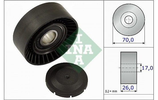 Tensioner Pulley, v-ribbed belt 531089110 Ina