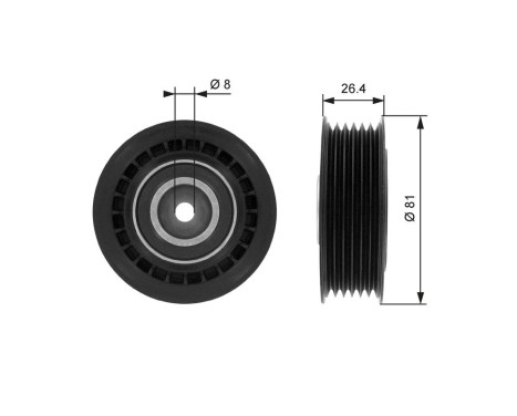 Tensioner Pulley, v-ribbed belt DriveAlign® T36000 Gates