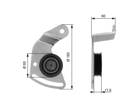 Tensioner Pulley, v-ribbed belt DriveAlign® T36018 Gates