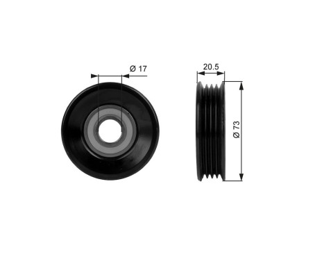 Tensioner Pulley, v-ribbed belt DriveAlign® T38030 Gates