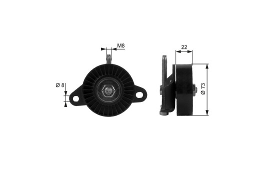 Tensioner Pulley, v-ribbed belt DriveAlign® T38056 Gates