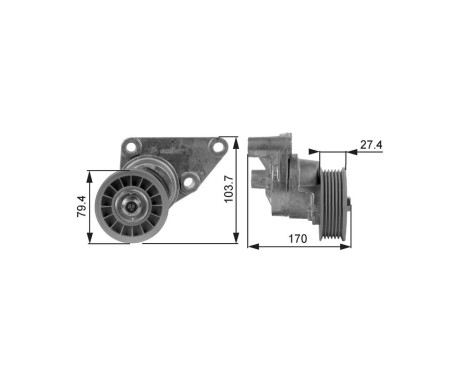 Tensioner Pulley, v-ribbed belt DriveAlign® T38158 Gates