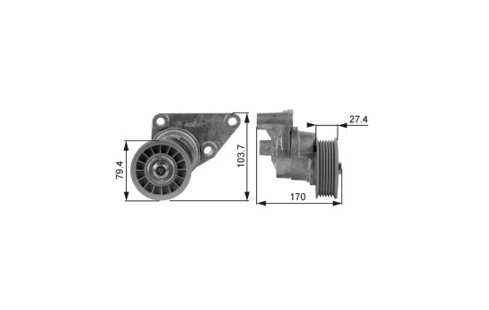 Tensioner Pulley, v-ribbed belt DriveAlign® T38158 Gates