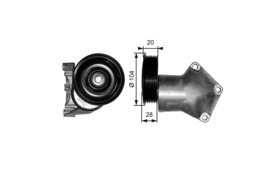 Tensioner Pulley, v-ribbed belt DriveAlign® T38202 Gates