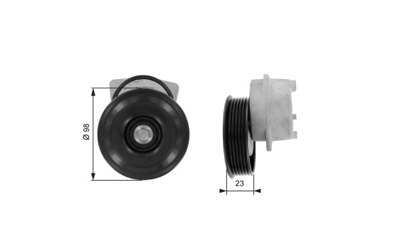 Tensioner Pulley, v-ribbed belt DriveAlign® T38203 Gates