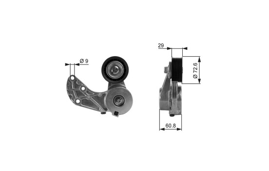 Tensioner Pulley, v-ribbed belt DriveAlign® T38317 Gates