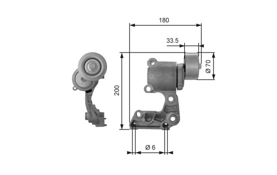 Tensioner Pulley, v-ribbed belt DriveAlign® T38410 Gates
