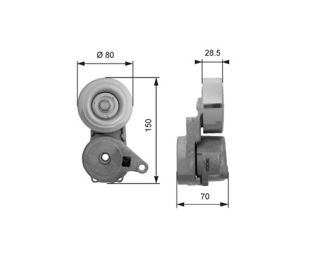 Tensioner Pulley, v-ribbed belt DriveAlign® T38413 Gates