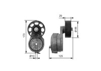 Tensioner Pulley, v-ribbed belt DriveAlign® T38425 Gates