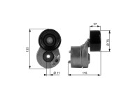 Tensioner Pulley, v-ribbed belt DriveAlign® T38431 Gates