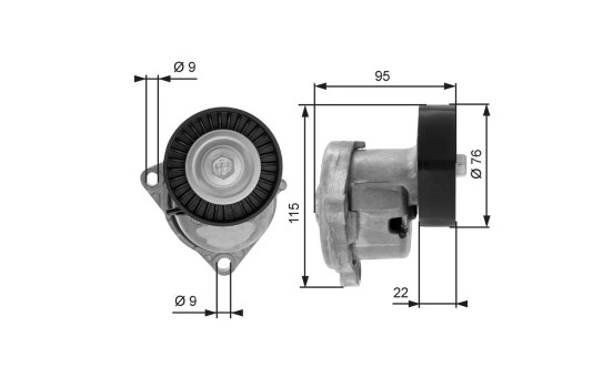 Tensioner Pulley, v-ribbed belt DriveAlign® T38448 Gates