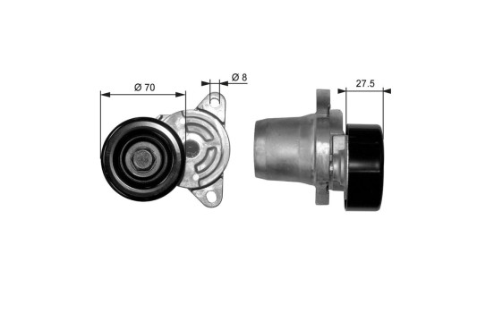 Tensioner Pulley, v-ribbed belt DriveAlign® T38454 Gates