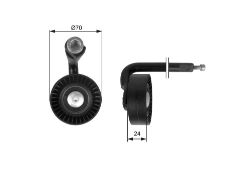 Tensioner Pulley, v-ribbed belt DriveAlign® T39020 Gates